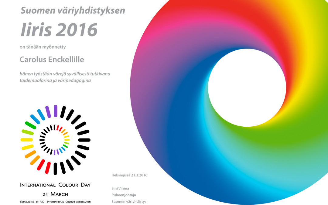 Iiris Prize 2016 awarded to Carolus Enckell